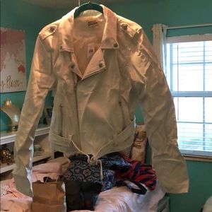 White leather jacket